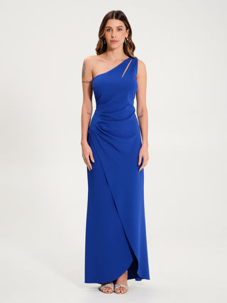 Abito Sirena Monospalla Blu Cina