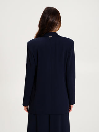 Giacca Aperta in Cadi Blu Navy