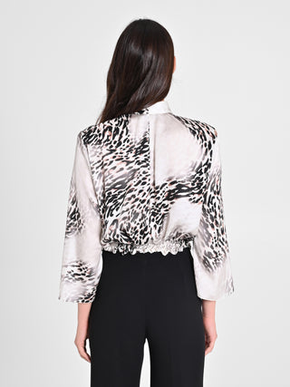 Blusa Animalier con Fiocco