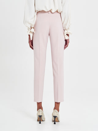 Pantaloni Skinny Tessuto Tecnico Rosa Chiaro
