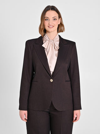 Giacca Curvy in Poliviscosa Marrone