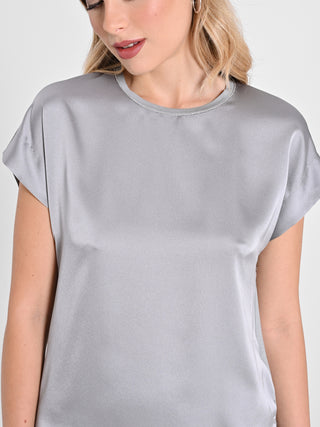 Blusa Envers Satin Grigia