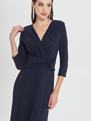 Abito Lungo Blu Lurex