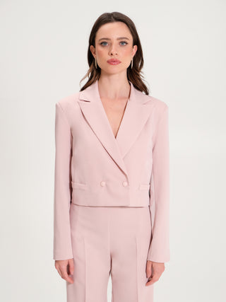 Giacca Cropped Doppiopetto Rosa