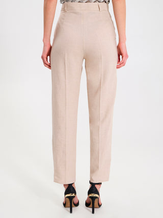 Pantaloni in Lino Beige