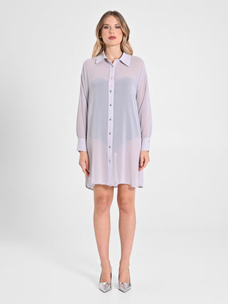 Camicia Lunga in Crepe Georgette