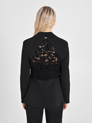 Giacca con inserto Pizzo & Velluto