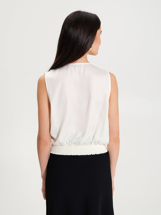 Top Boxy in Raso con Incrocio