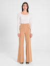 Pantaloni Palazzo con Bottoni Dorati