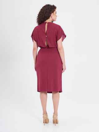 Abito Curvy Nodo Bordeaux