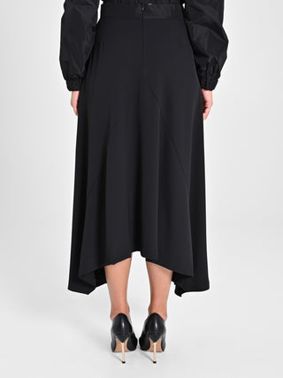 Gonna Asimmetrica con Tasche in Taffetà