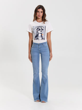 Jeans a Zampa Lavaggio Chiaro