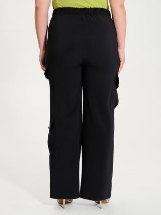 Pantaloni Curvy Cargo con Borchia