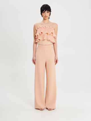 Top Rouche Plissé Arancione Pesca