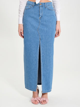 Gonna Lunga in Denim con Spacco