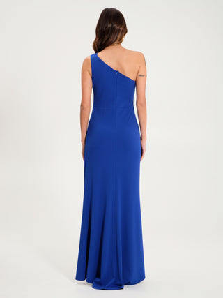 Abito Sirena Monospalla Blu Cina