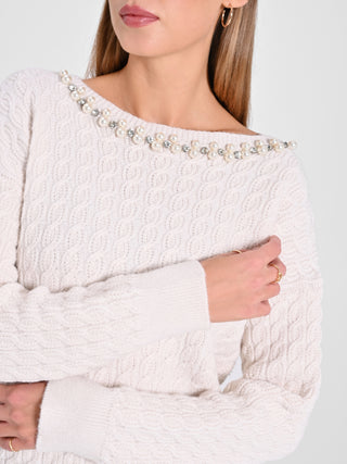 Maglioncino Bianco con Perle