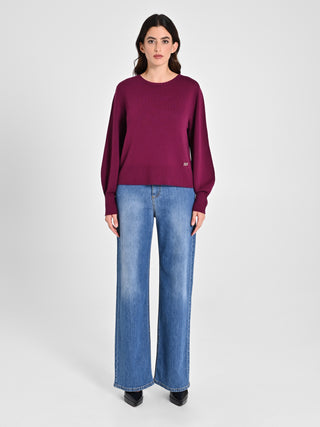 Maglioncino Lana Merino Extrafine Bordeaux