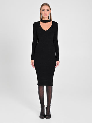 Abito Nero Lurex in Maglia
